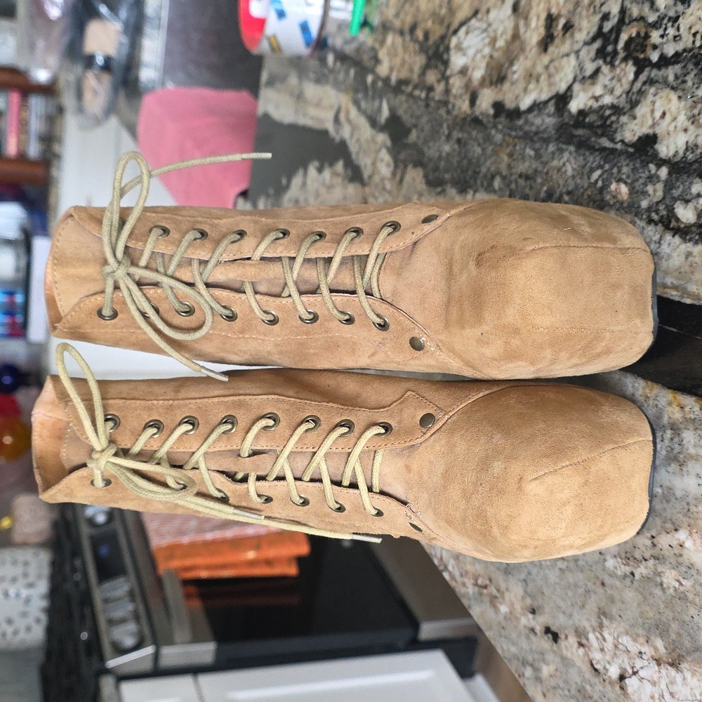 CLEAN Jeffery Campbell Freda Lace Up Boots Booties Size 10 - Picture 3 of 11